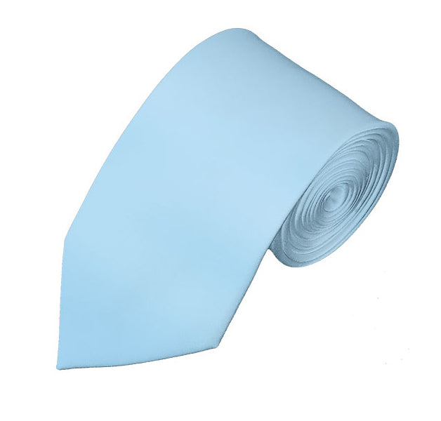 New Powder Blue Self Tie Slim Long Tie
