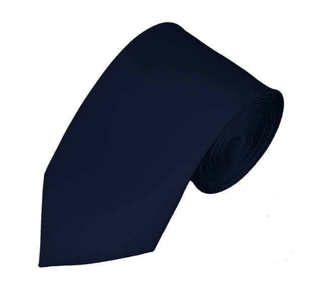 New Navy Blue Self Tie Slim Long Tie