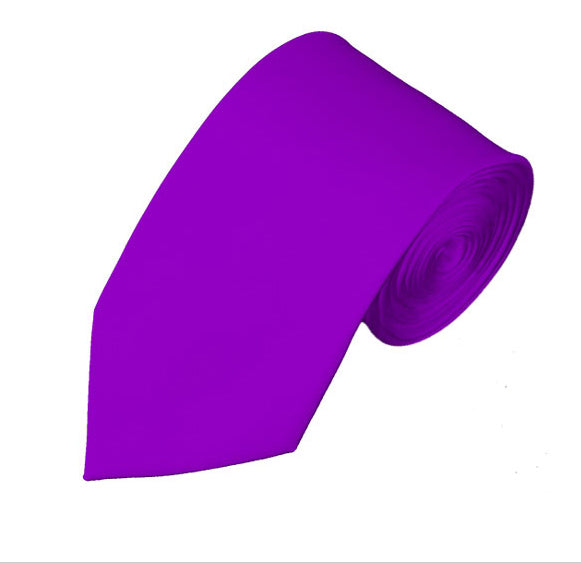 New Violet Satin Slim Self Tie Long Tie