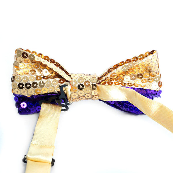 New Boxed Sequin Dual Color Bow Ties