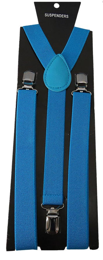 Adjustable Clip-on Suspenders - Dark Blue Aster