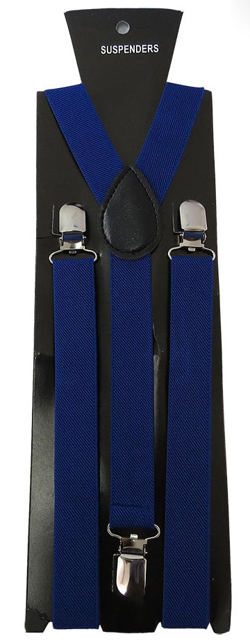 Royal Blue Adjustable Clip-on Suspenders