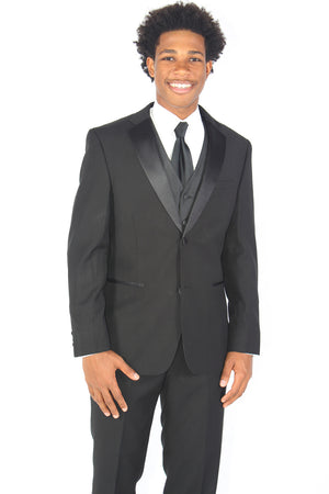 Black Caravelli Slim Fit Two Piece Black Tuxedo