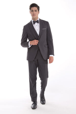 Steel Grey Allure Dark Gray Tuxedo Suit Jean Yves